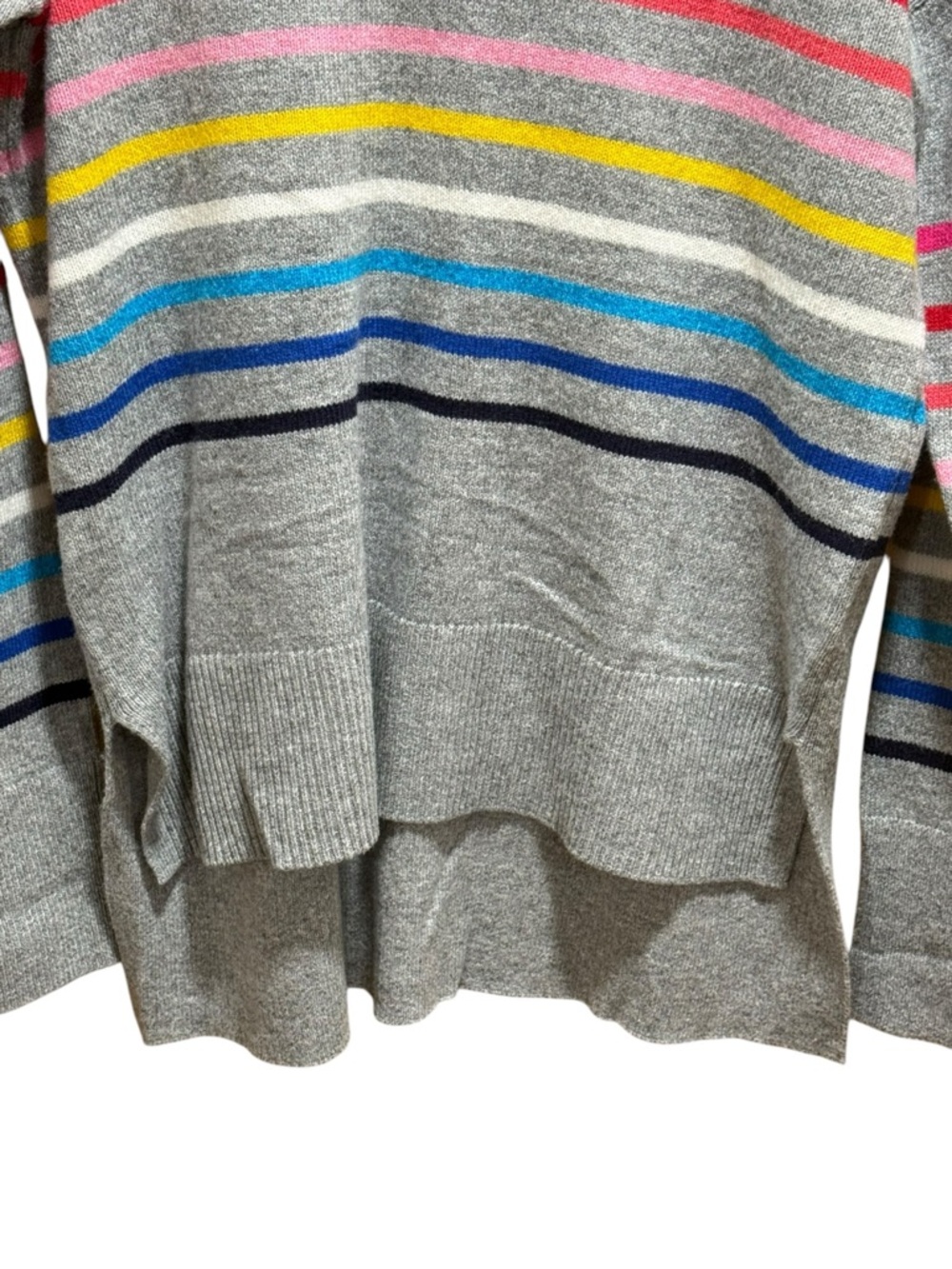 GAP Crazy Stripe Sweater Small NWT Wool Blend Rainbow Stripe Crewneck - Picture 4 of 9